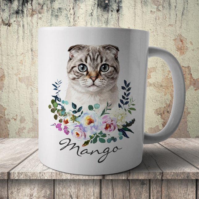 Caneca De Café Fold escocês aquarela (Criador carregado)