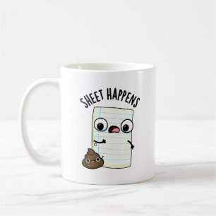 Caneca De Café Folha Acontece Papel Engraçado Trocadilho 