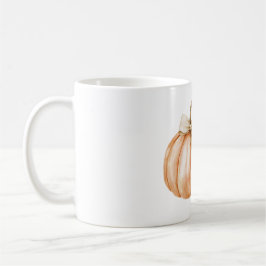 Caneca De Café Folha de Arco de Creme de Abóbora Laranja