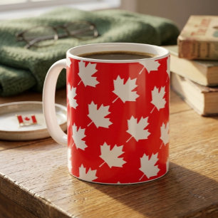 Caneca De Café Folha de bordo canadense. CANADÁ. Patriótico. 