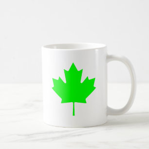 Caneca De Café Folha de bordo LtTransp verde os presentes de
