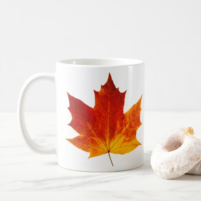 Caneca De Café Folha de carapaça vermelha (Com Donut)