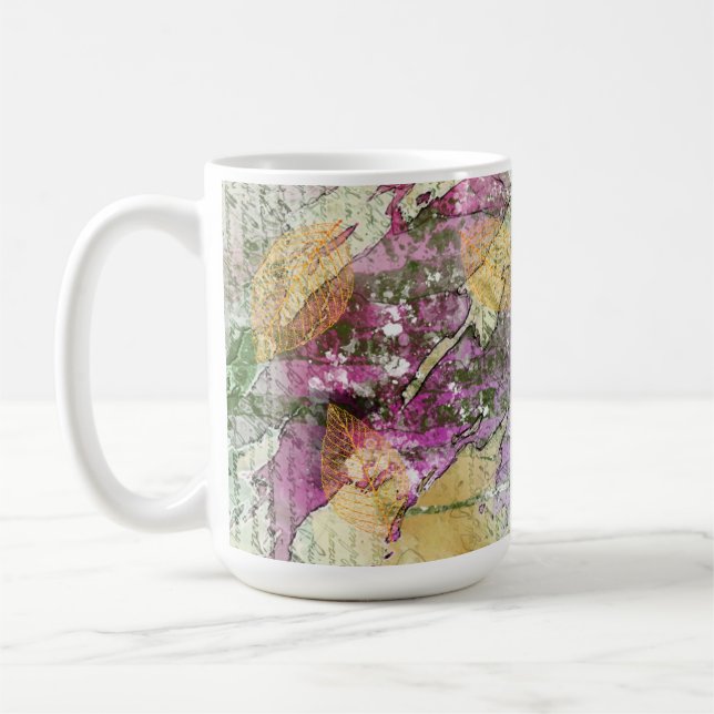 Caneca De Café Folha de Folha Laranja Dourada Folha Folha de Folh (Esquerda)