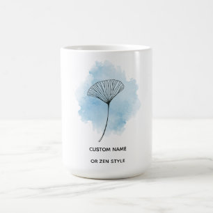 Caneca De Café Folha de Ginkgo Biloba em Aquarela Elegante - Mini