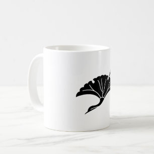 Caneca De Café Folha de ginkgo em forma de grou