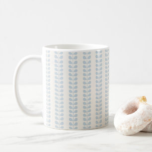 Caneca De Café Folha de Listra Azul Claro