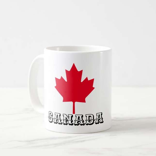 CANECA DE CAFÉ FOLHA DE MAPEL CANADÁ - DIA DO CANADÁ (Frente Esquerda)