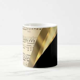 Caneca De Café Folha de música elegante