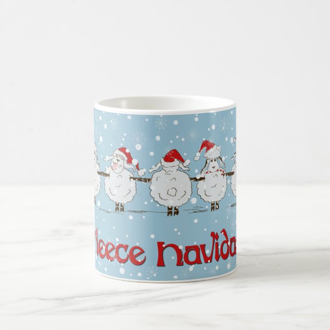 Caneca De Café Folha de Natal Adorável e FUNNY Navidad (Centro)