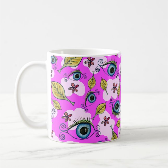Caneca De Café Folha de Olho Leaf_Purple (Esquerda)
