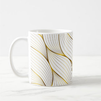 Caneca De Café folha de ornamento Dourada