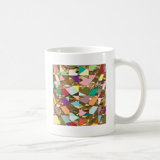 Caneca De Café Folha de ouro com abstrato (Direita)