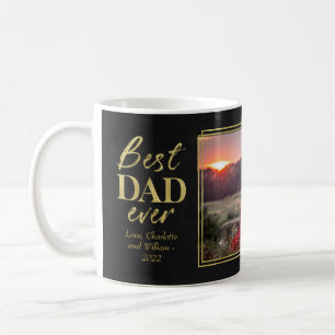 Caneca De Café Folha De Ouro Elegante Em Dia de os pais De Chalk