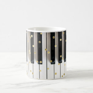 Caneca De Café folha de ouro para piano confetti