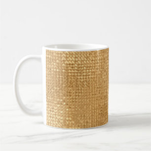 Caneca De Café Folha de ouro sem soldadura, textura brilhante do