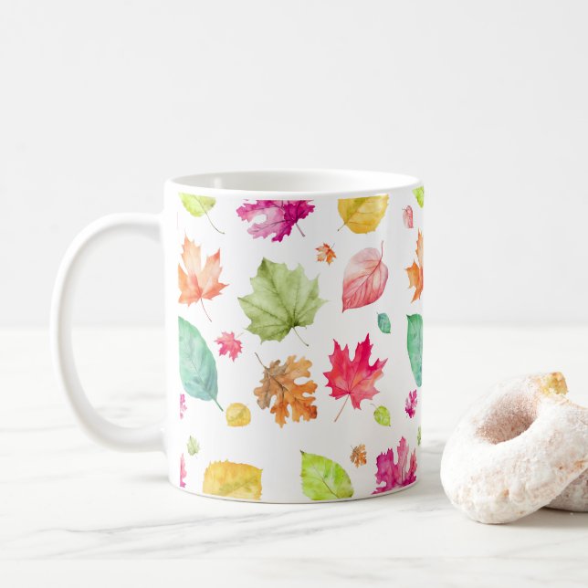 Caneca De Café Folha de outono (Com Donut)
