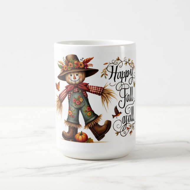 Caneca De Café Folha de outono Feliz, Escaravelho e Folha de outo (Centro)