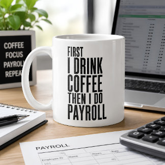 Caneca De Café Folha de Pagamento Divertida