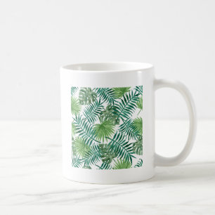 Caneca De Café Folha de palmeira botânica tropical da planta