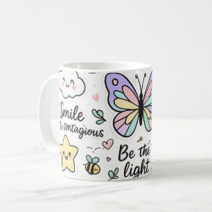 Caneca De Café Folha do adesivo da borboleta do Inspirational Kaw