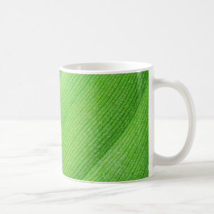 Caneca De Café folha jovem de banana verde brilhante