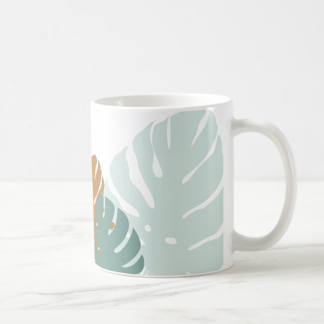 Caneca De Café Folha tropical Cerâmica 11 oz Mug (Direita)
