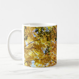 Caneca De Café Folhagem Amarelo e Verde