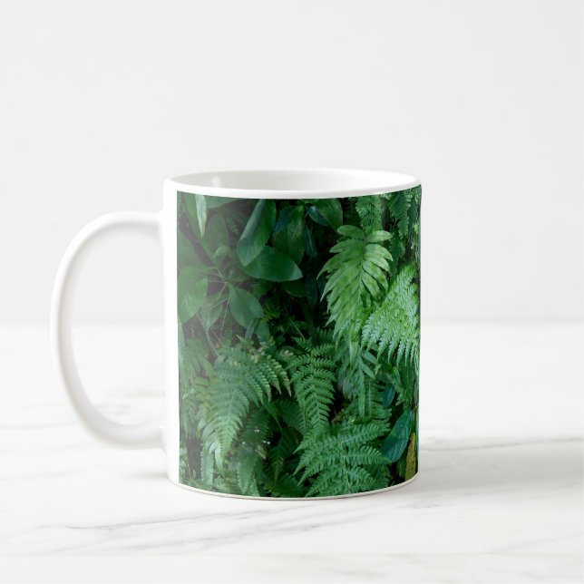 Caneca De Café Folhagem de Grama Verde-Fern (Esquerda)