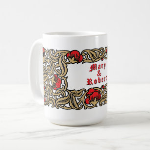Caneca De Café Folhagem Floral