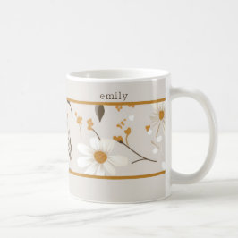 Caneca De Café Folhagem Neutra de Folhagem de Folhagem de Boho