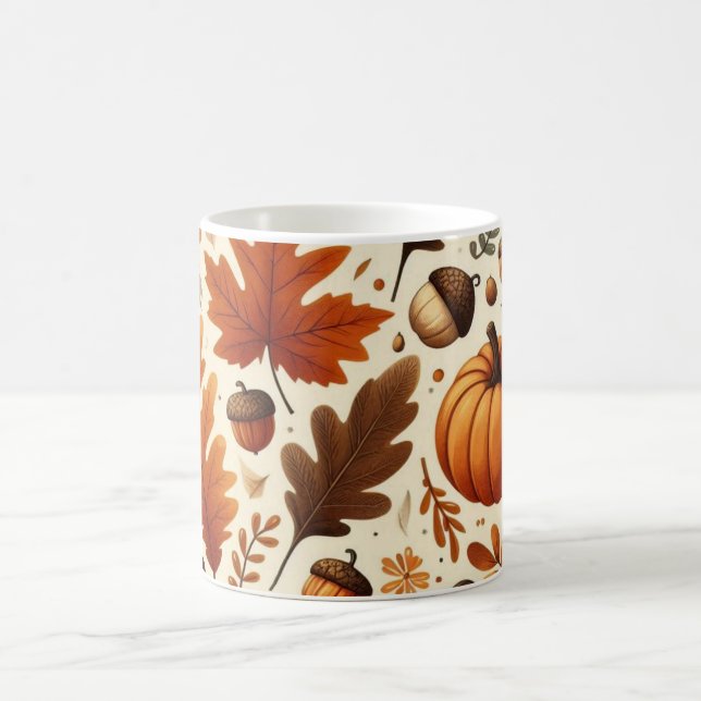 Caneca De Café Folhas/abóboras/boletas clássicas do outono (Centro)