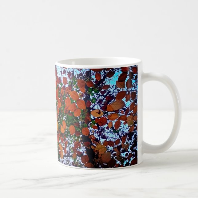 Caneca De Café Folhas amarelas, verdes e castanhas (Direita)