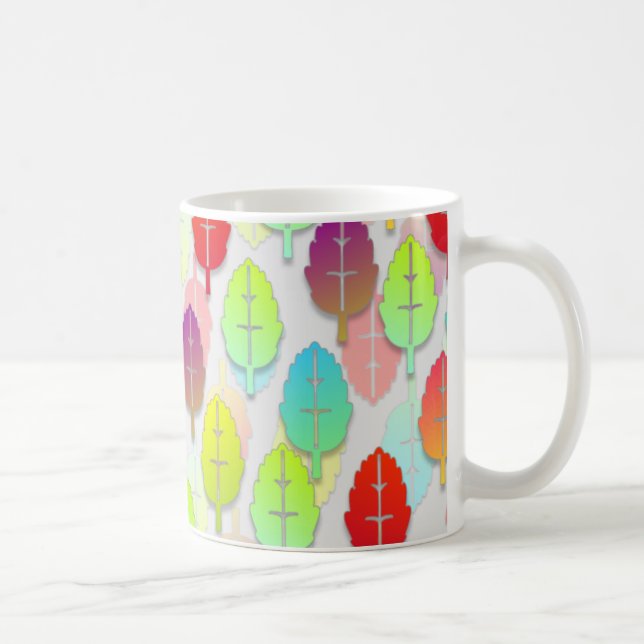 Caneca De Café Folhas Arco-íris (Direita)
