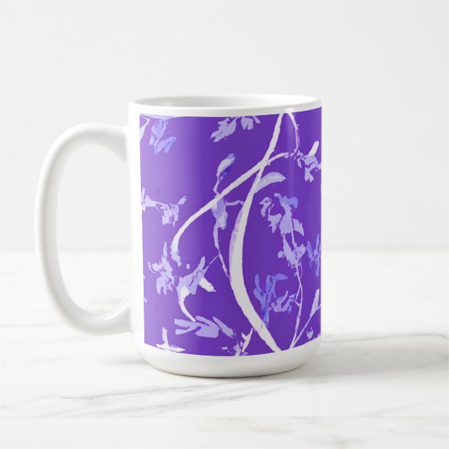 Caneca De Café Folhas Boho Chic Lavanda (Esquerda)