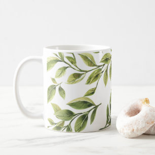 Caneca De Café Folhas clássicas do verde-primavera