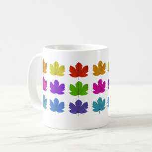 Caneca De Café Folhas coloridas