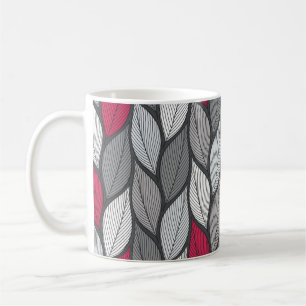 Caneca De Café Folhas coloridas estilizadas padrão sem costura