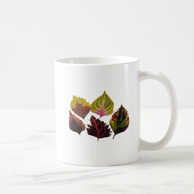 Caneca De Café folhas de arte floral (Direita)