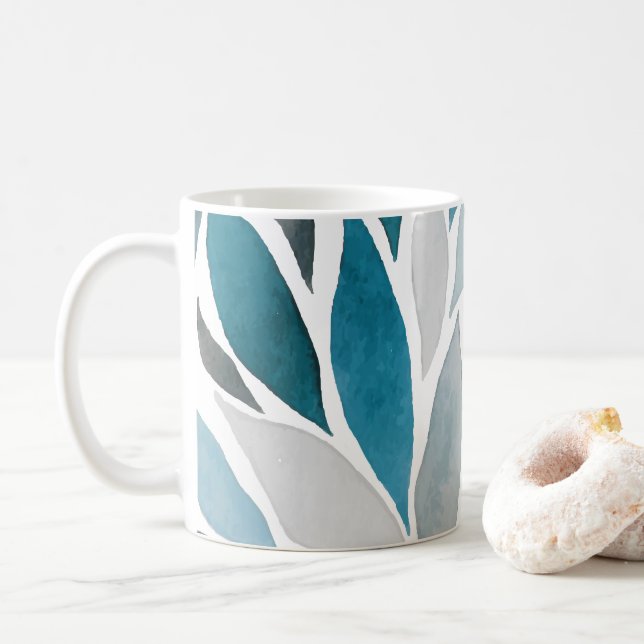 Caneca De Café folhas de árvores (Com Donut)