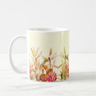 Caneca de Café Folhas de Banana Tropicais
