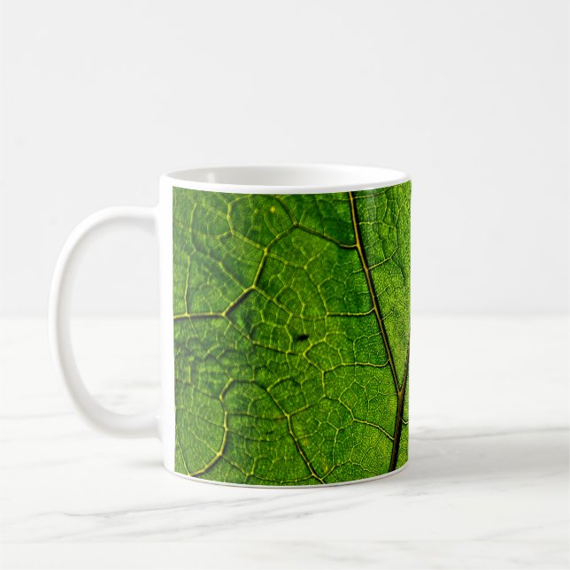 Caneca De Café Folhas de borboleta verde (Esquerda)