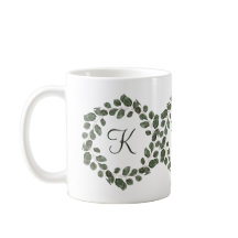Folhas de Eucalipto Monograma Elegante Moderno
