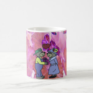 Caneca De Café Folhas de Gerânio Rosa