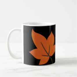 Caneca De Café Folhas de laranja no padrão do outono