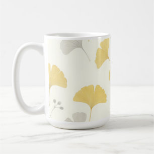Caneca De Café Folhas de Leque de Ginkgo Amarelo Repetidas