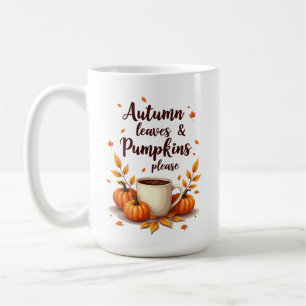 Caneca De Café Folhas de Outono & Abóboras Por Favor