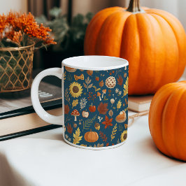 Caneca De Café Folhas de Outono com um Toque de Ação de Graças