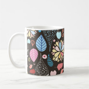 Caneca De Café Folhas de outono e Aves.