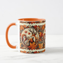 Caneca de Café Folhas de Outono e Veado