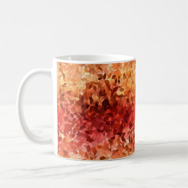 Caneca De Café Folhas de Outono Laranja (Esquerda)